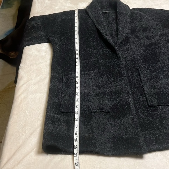 Eileen Fisher Dark Gray Alpaca Wool Nylon Oversized Open Jacket sz XXS/XS - Picture 6 of 9